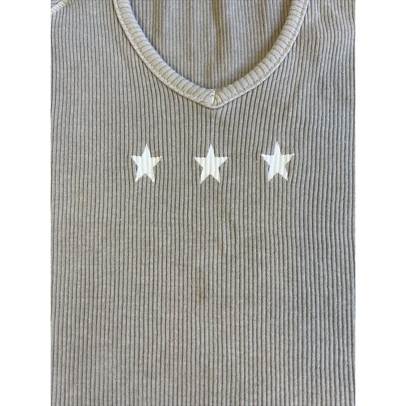 Hard Tail Womens Ribbed Cardigan Sweater Set Khaki Beige V Neck Sz Small READ - Picture 6 of 16